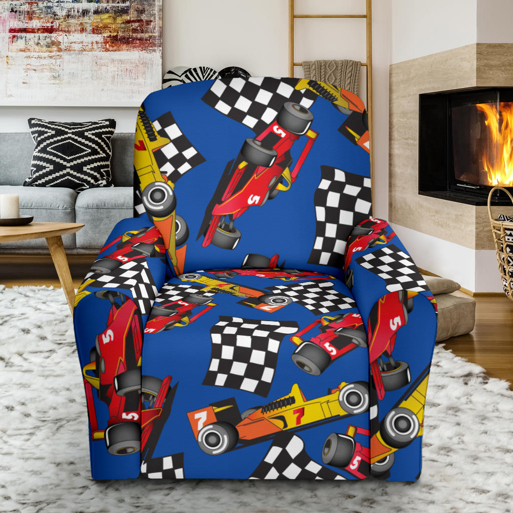 Racing Pattern Print Design A01 Recliner Slipcover with Pocket