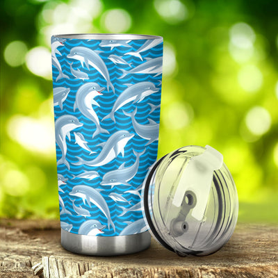 Dolphin Cute Print Pattern Tumbler