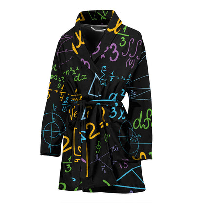 Math Pattern Print Design 03 Women Bathrobe