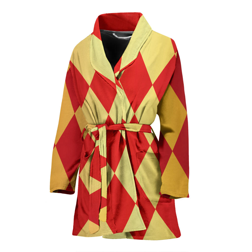 Harlequin Pattern Print Design 03 Women Bathrobe