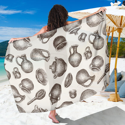 Pottery Pattern Print Design A01 Sarong Pareo Wrap