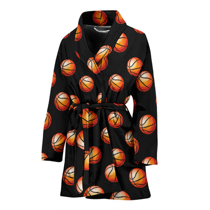 Basketball Pattern Print Design 01 Women Bathrobe