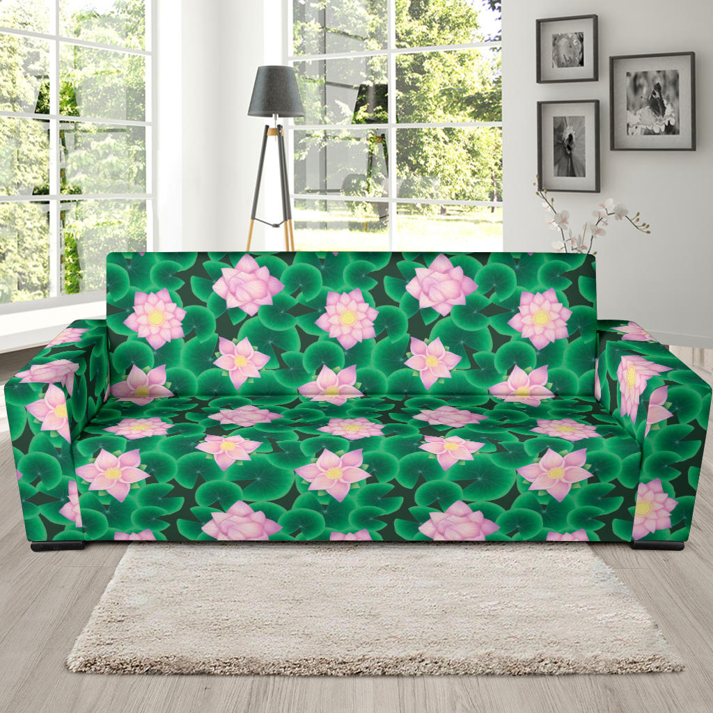 Water Lily Print Design LKS303 Sofa Slipcover