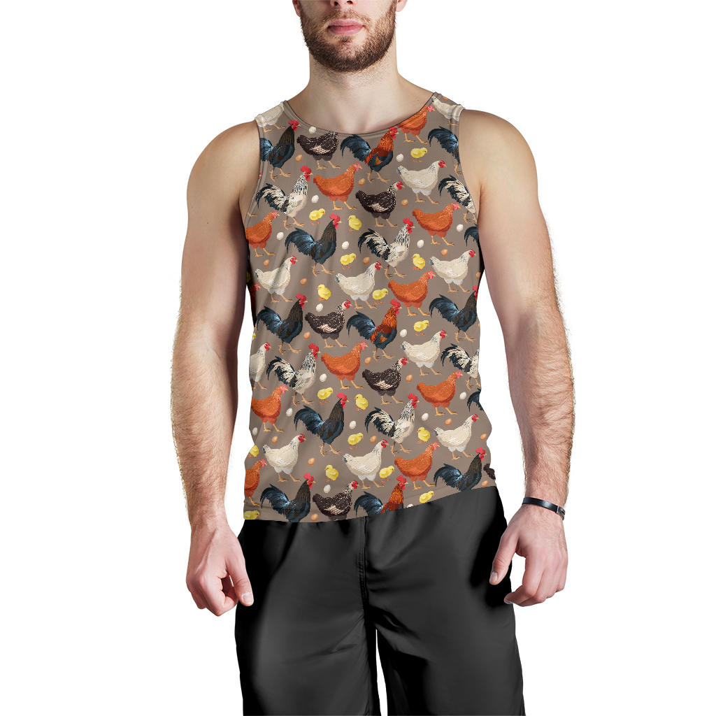 Chicken Evolution Pattern Men Tank Top