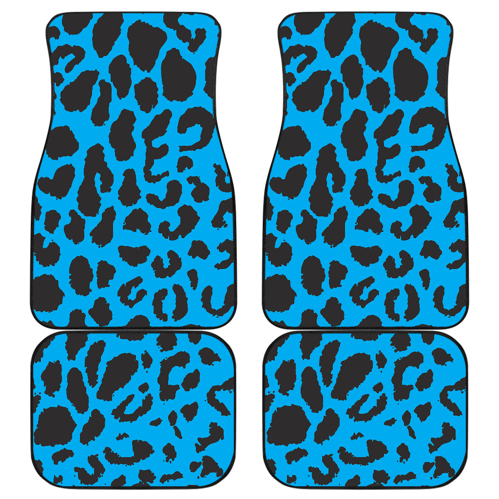Cheetah Blue Print Pattern Car Floor Mats Front Back