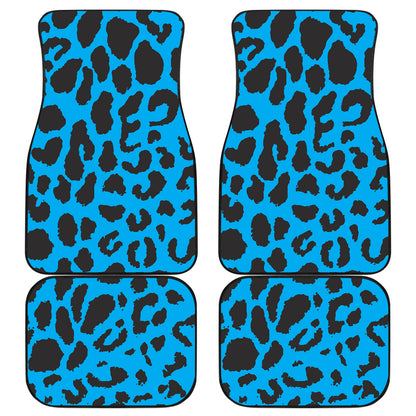 Cheetah Blue Print Pattern Car Floor Mats Front Back