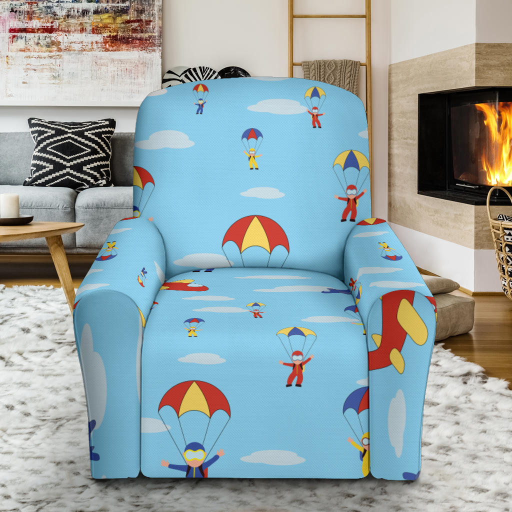 Skydiver Print Design LKS304 Recliner Slipcover with Pocket