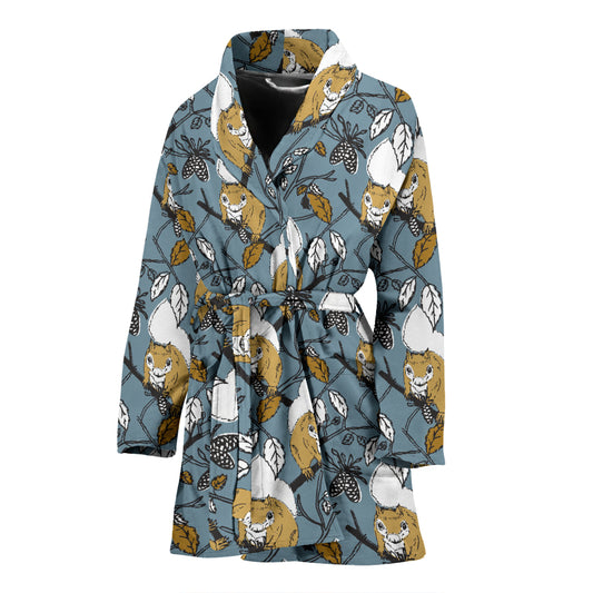 Squirrel Print Design LKS305 Women Bathrobe