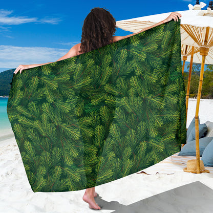 Christmas Tree Pattern Print Design 02 Sarong Pareo Wrap