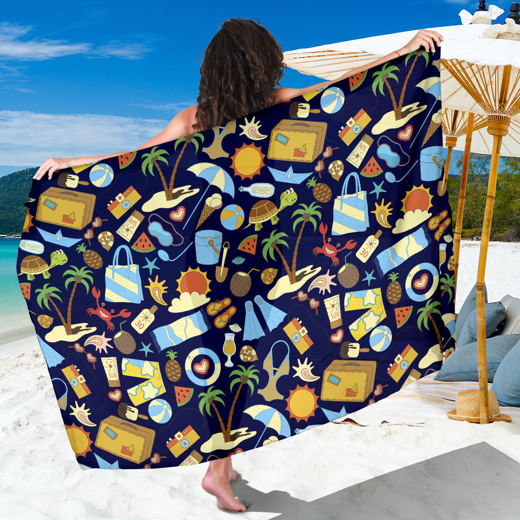 Beach Themed Pattern Print Design 04 Sarong Pareo Wrap