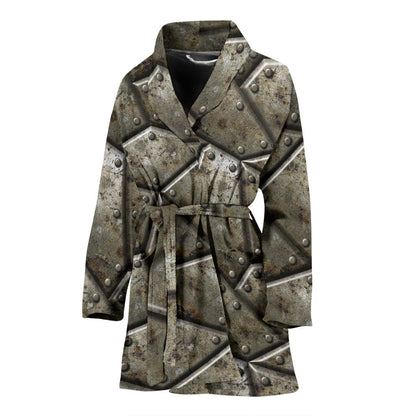 Armor Pattern Print Design 01 Women Bathrobe