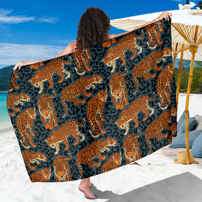 Jaguar Pattern Print Design 04 Sarong Pareo Wrap