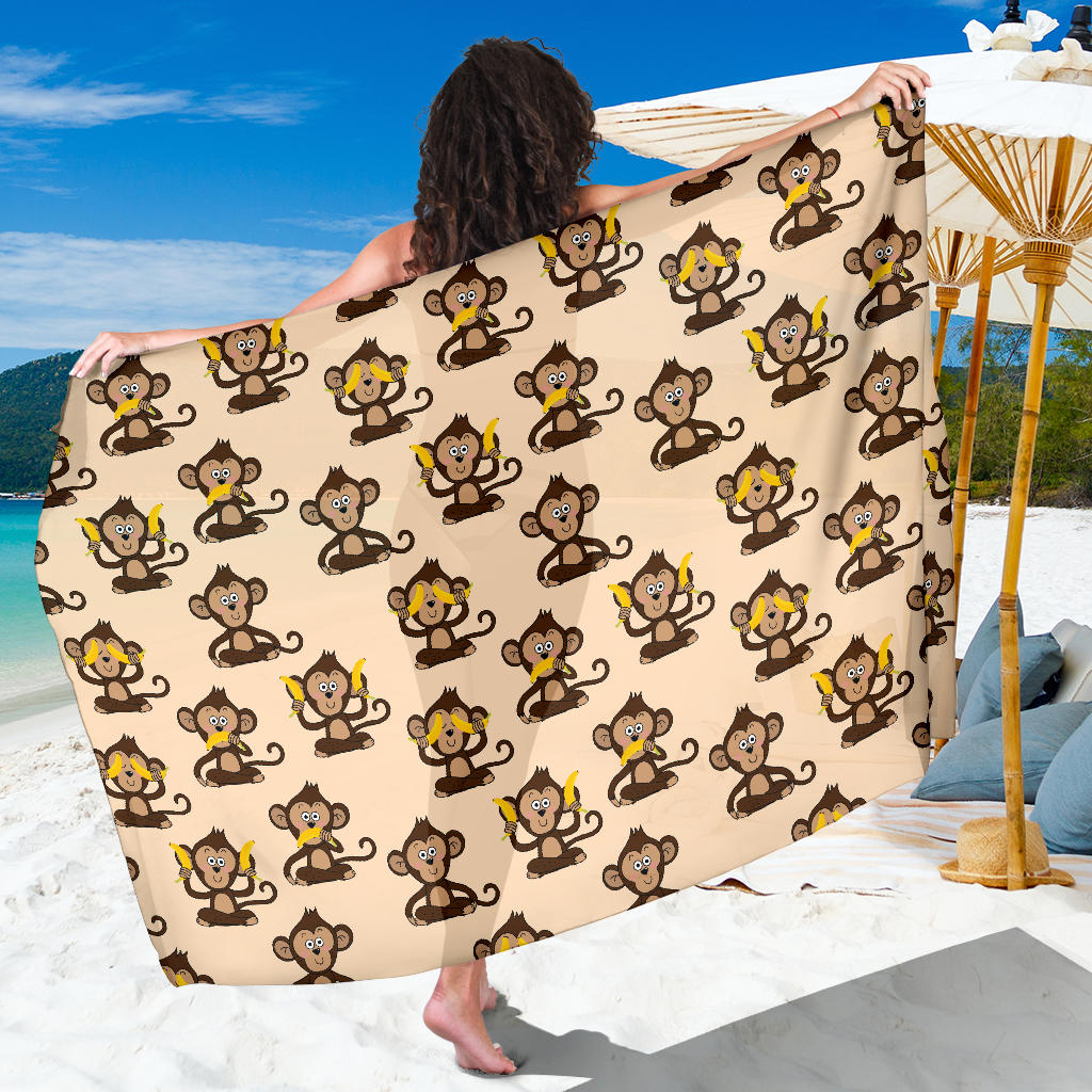 Monkey Pattern Print Design 03 Sarong Pareo Wrap