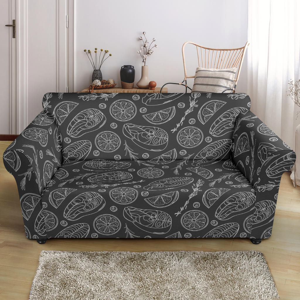 Steak Print Design LKS301 Loveseat Couch Slipcover