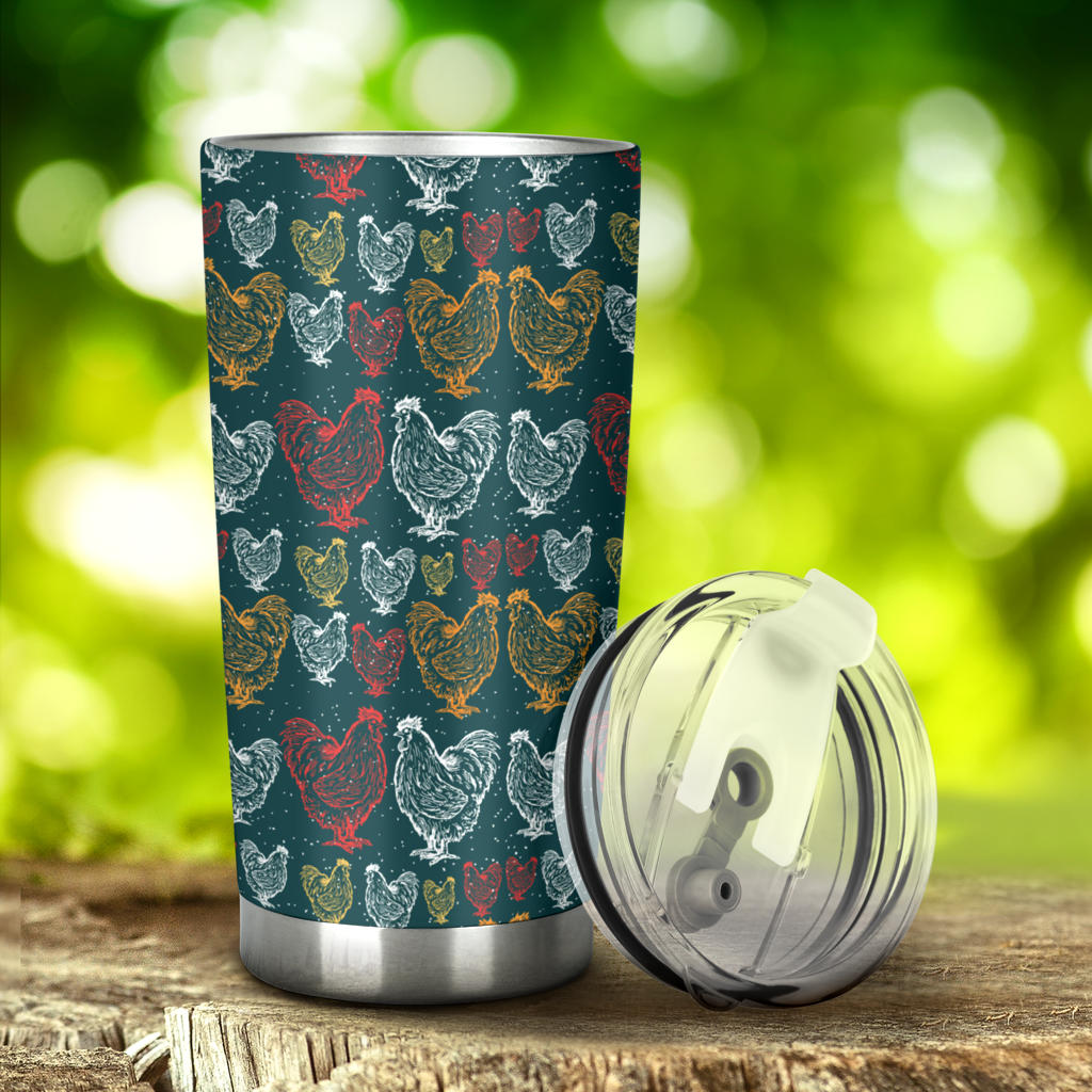 Rooster Hand Draw Design Tumbler