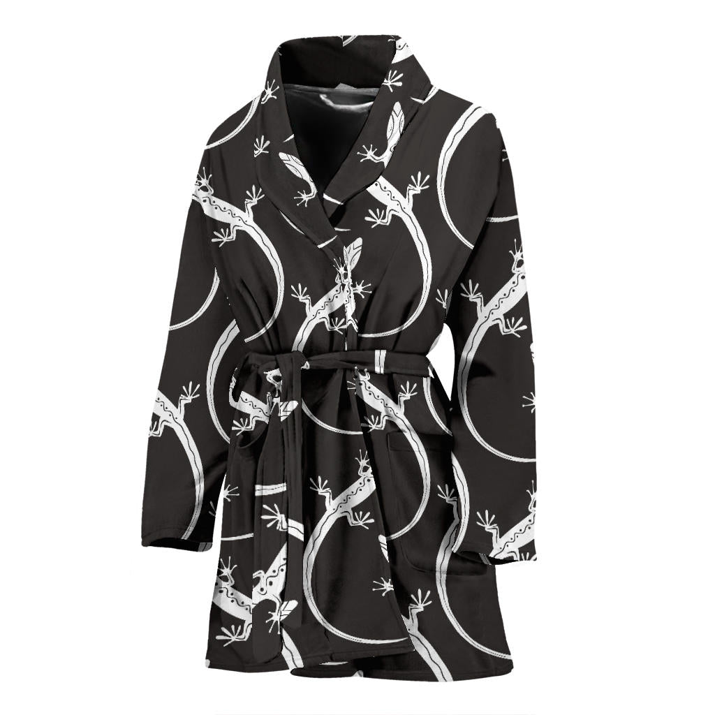 lizard Pattern Print Design 01 Women Bathrobe