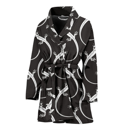 lizard Pattern Print Design 01 Women Bathrobe
