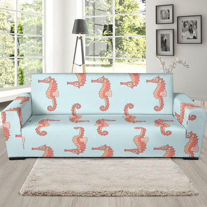 SeaHorse Pattern Print Design 01 Sofa Slipcover