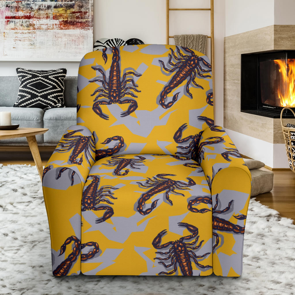 Scorpion Pattern Print Design 01 Recliner Slipcover with Pocket