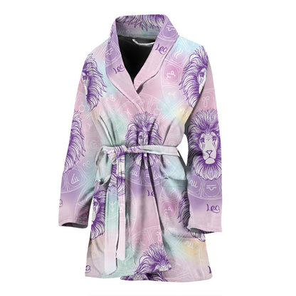 Leo Pattern Print Design 03 Women Bathrobe