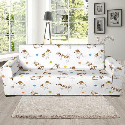 Russell Terriers With Balls Print Design LKS307 Sofa Slipcover