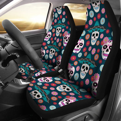 Sugar Skull Print Design LKS308 Car Seat Covers