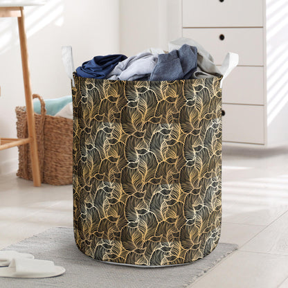 Elegant Gold leaf Print Laundry Basket