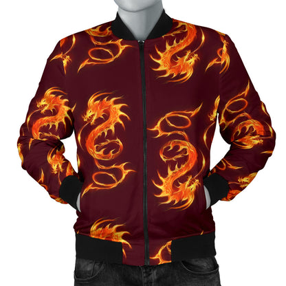 Dragons Fire Design Men Bomber Jacket