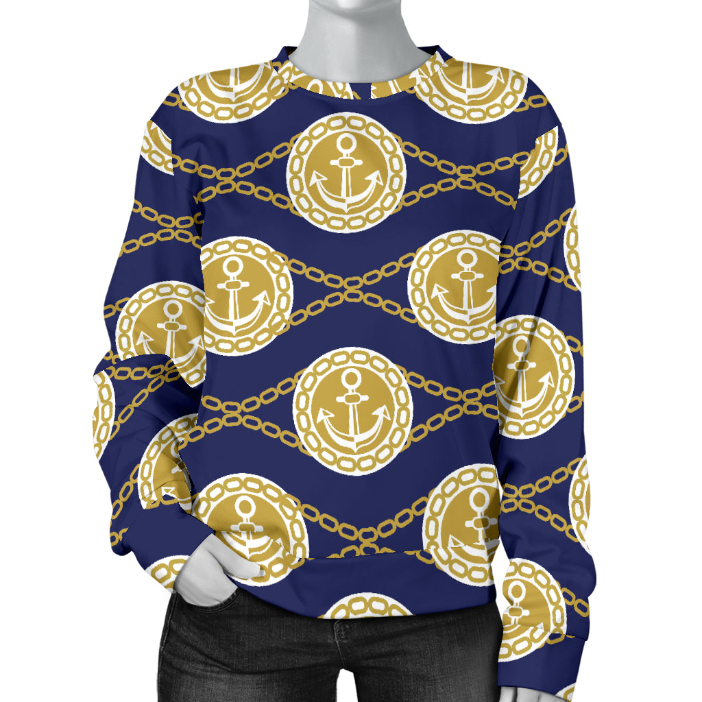 Anchor Luxury Pattern Women Long Sleeve Sweatshirt