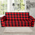 Houndstooth Red Pattern Print Design 03 Sofa Slipcover