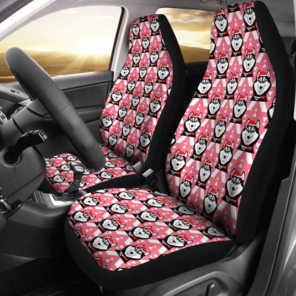 Siberian Huskies Christmas Themed Print Design LKS302 Car Seat Covers
