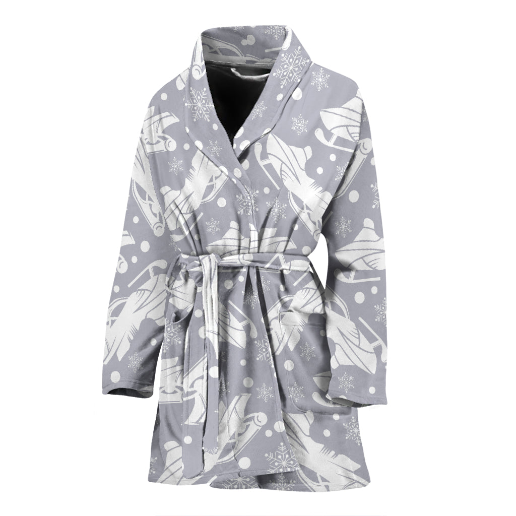 Snowmobile Print Design LKS302 Women Bathrobe