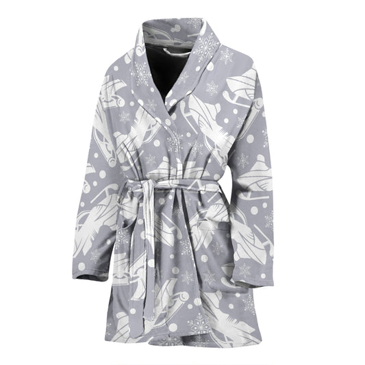 Snowmobile Print Design LKS302 Women Bathrobe