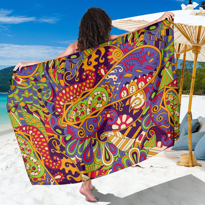 Funky Retro Pattern Print Design A04 Sarong Pareo Wrap