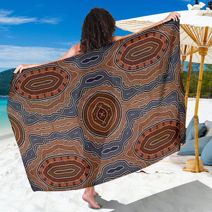 Aboriginal Pattern Print Design 01 Sarong Pareo Wrap