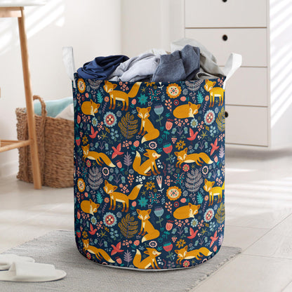 Fox Cute Jungle Print Pattern Laundry Basket