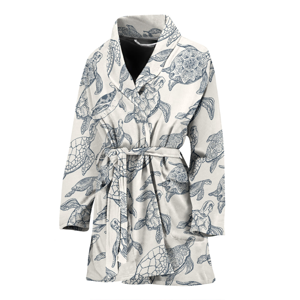 Sea Turtle Print Design LKS304 Women Bathrobe