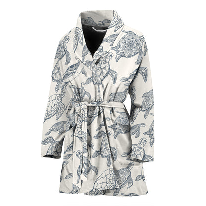 Sea Turtle Print Design LKS304 Women Bathrobe