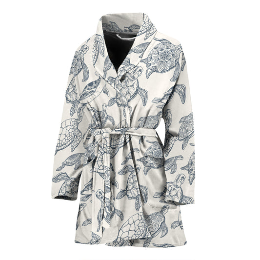 Sea Turtle Print Design LKS304 Women Bathrobe