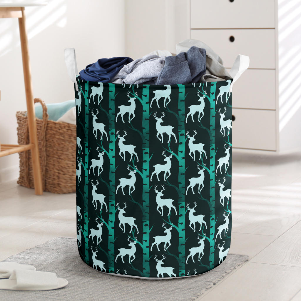 Deer Jungle Print Pattern Laundry Basket