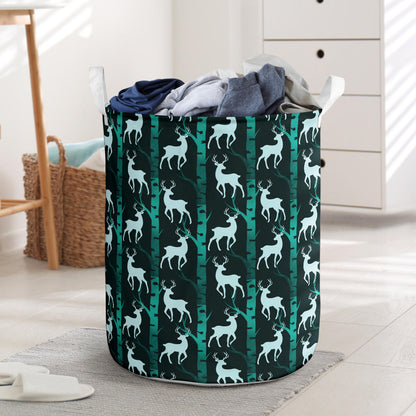 Deer Jungle Print Pattern Laundry Basket