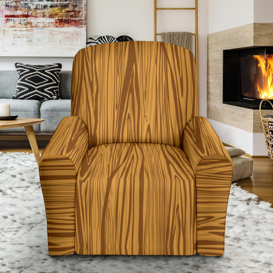 Wood Texture Print Design LKS301 Recliner Slipcover with Pocket