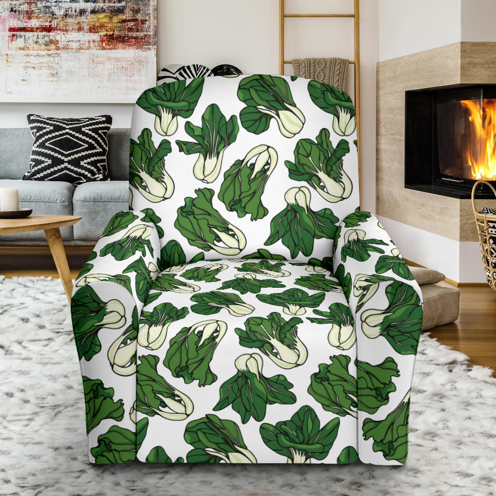 Bok Choy Pattern Print Design 02 Recliner Slipcover with Pocket