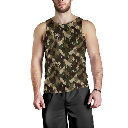 Horse Camo Themed Design Print Men Tank Top