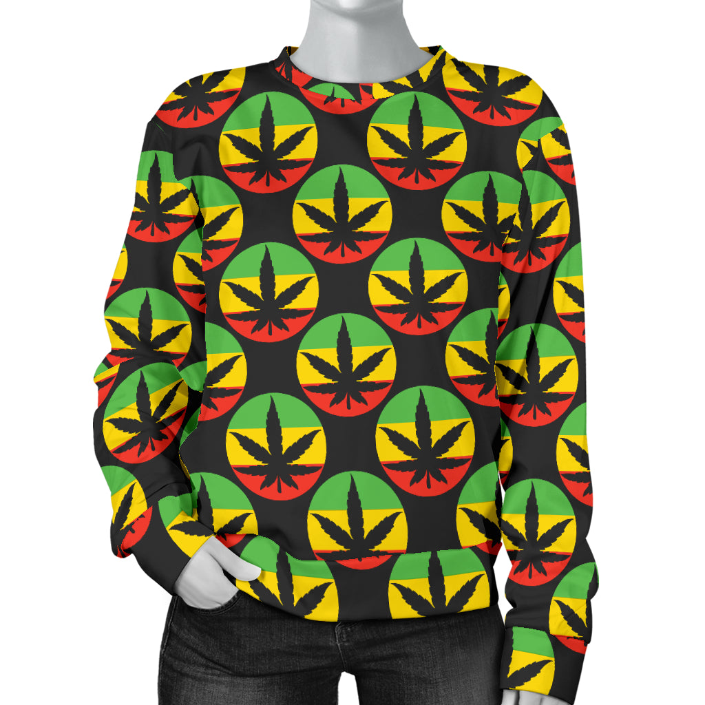 Rasta Reggae Color Design Women Long Sleeve Sweatshirt