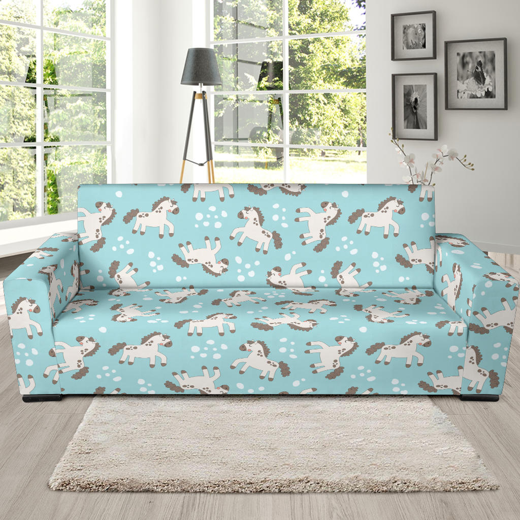 Horse Cute Print Design LKS306 Sofa Slipcover
