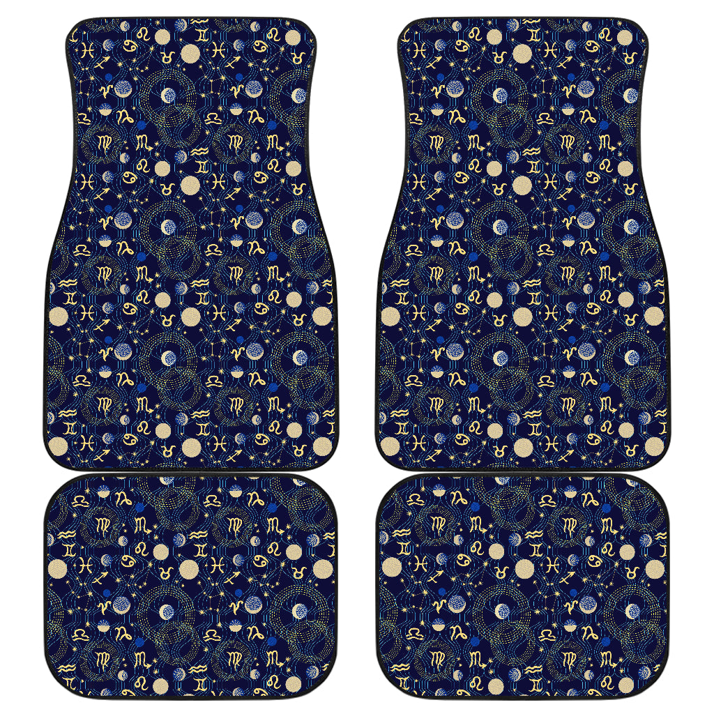 ZodiacThemed Design Print Car Floor Mats Front Back