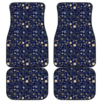 ZodiacThemed Design Print Car Floor Mats Front Back