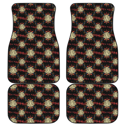 Zodiac Leo Pattern Design Print Car Floor Mats Front Back
