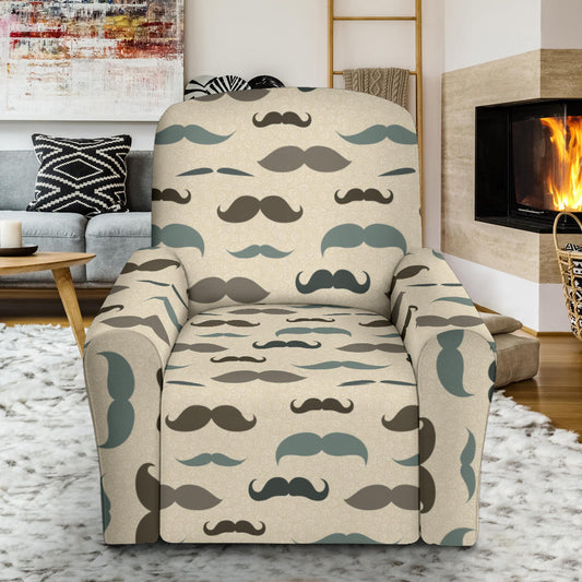 Mustache Pattern Print Design A01 Recliner Slipcover with Pocket